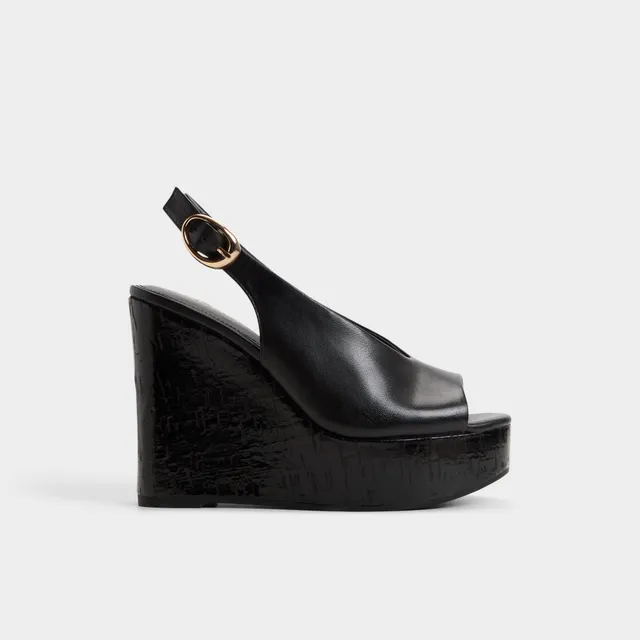 ALDO Tatianah compensées noires boucle dorée
