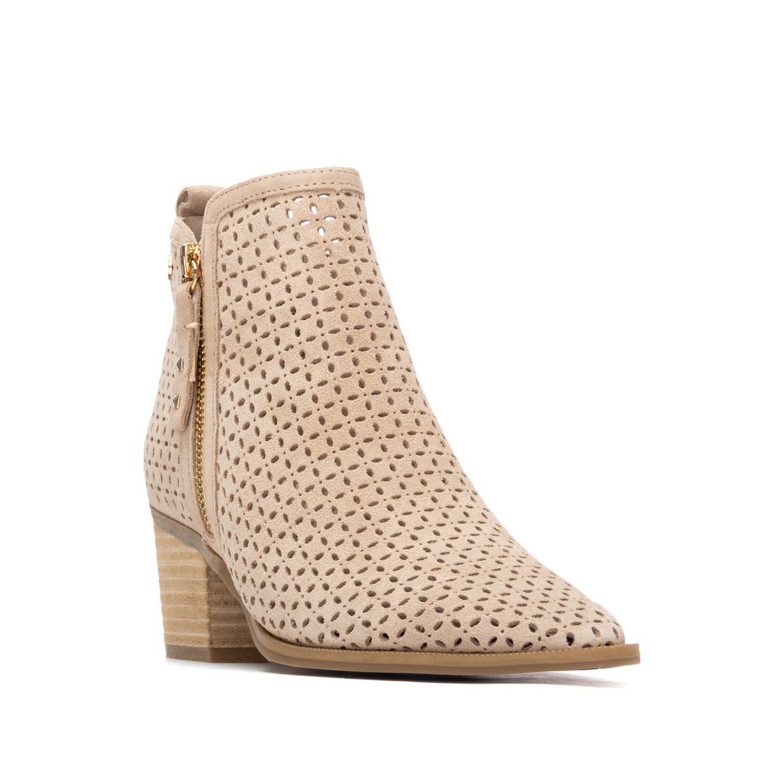 Carmela 163149 16314903 bottine beige ajourée cuir