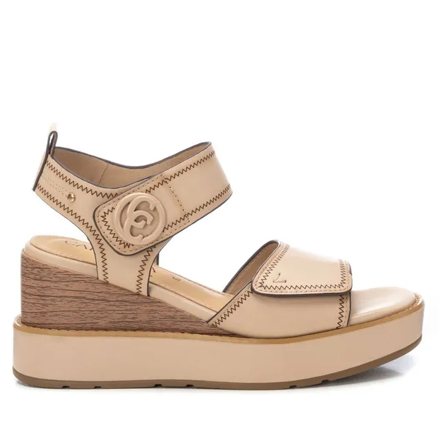 Carmela 16223902 sandales compensées beige cuir 8cm