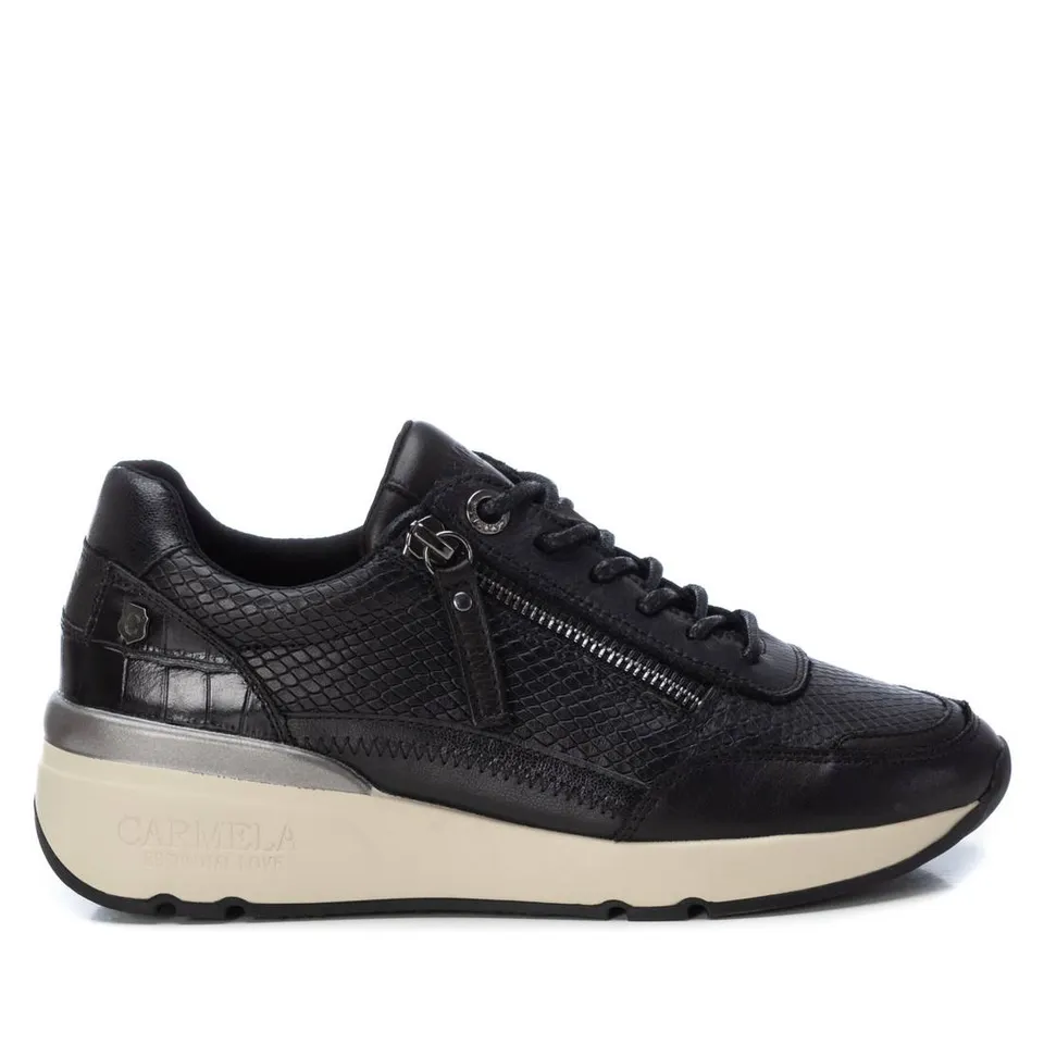 Carmela 16112803 basket femme noir cuir zip