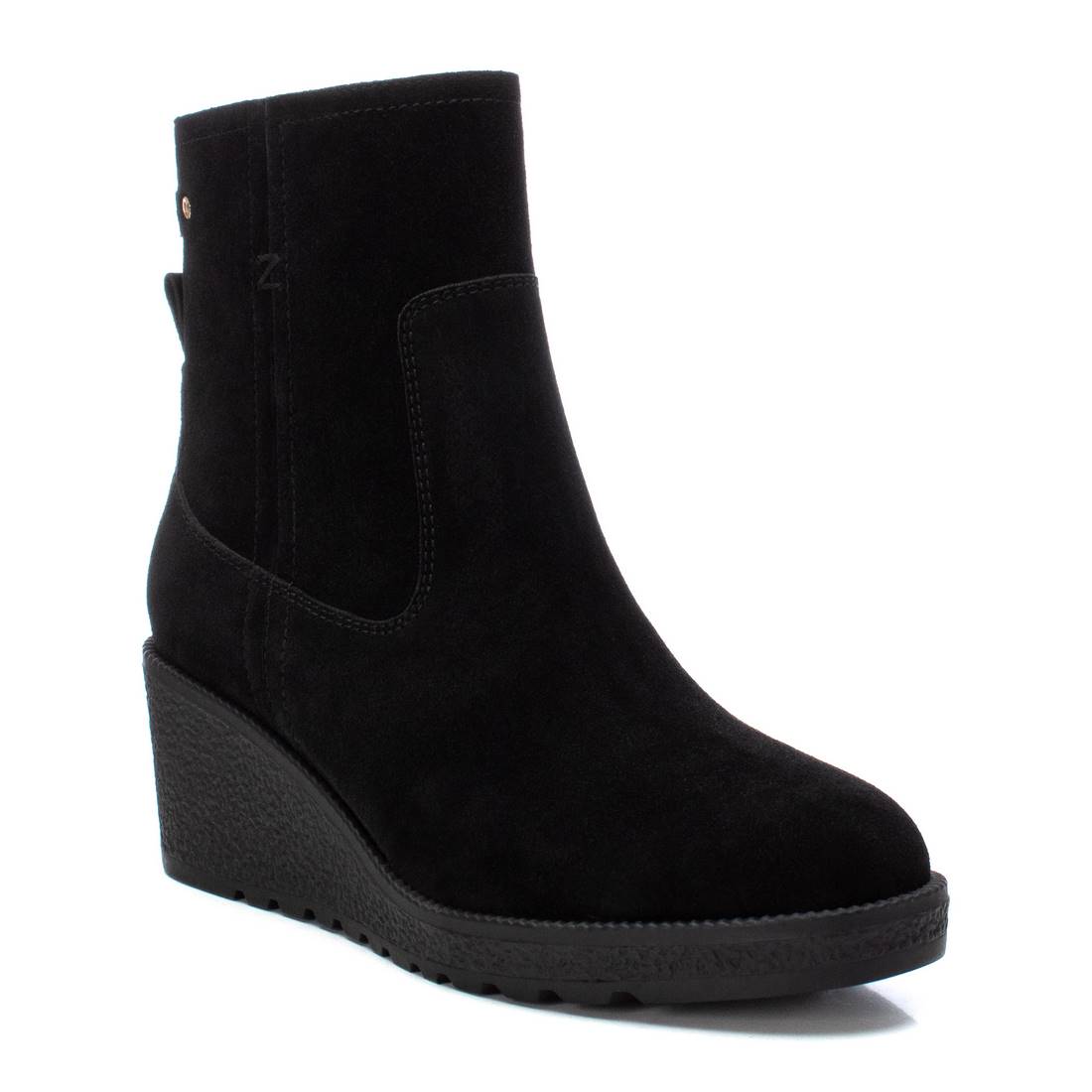 Carmela 16192001 bottines cuir noir compensées 7cm