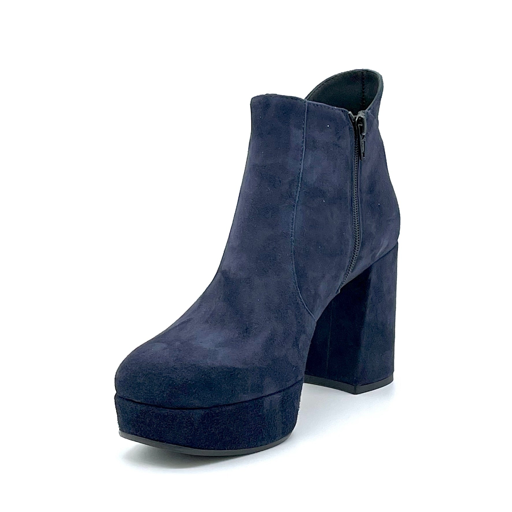 ELATA 52503 bottines daim bleu talon 9 cm