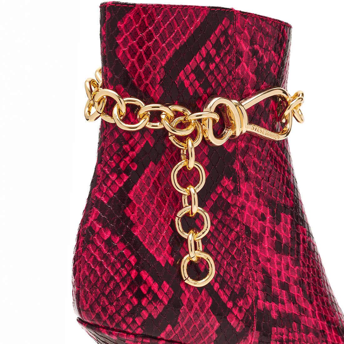 Steve Madden Link In bottine rouge serpent 5 cm