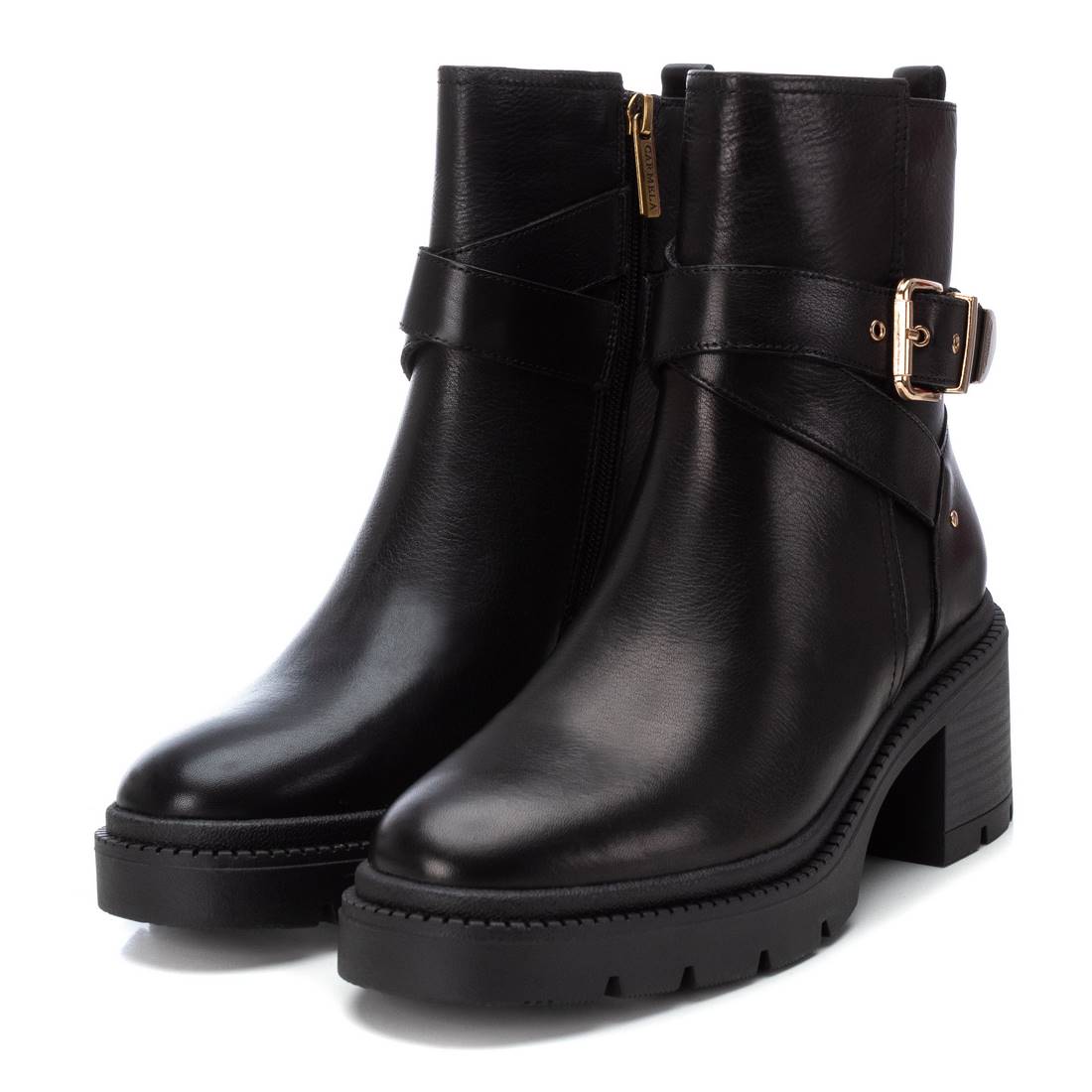 Carmela 16191601 bottine femme noire cuir motarde