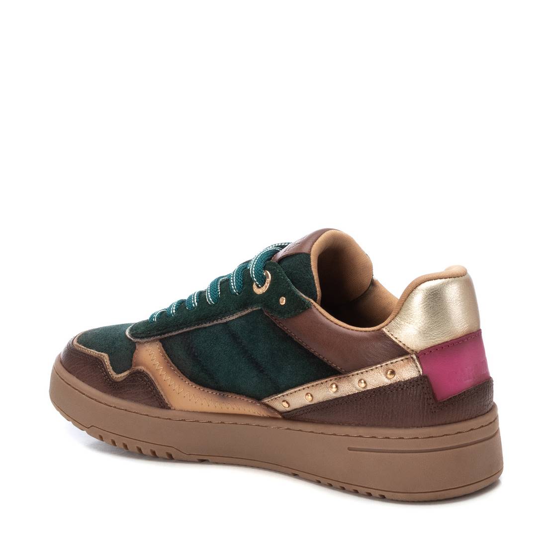 Carmela 16181004 baskets femme vert cuir semelle gomme