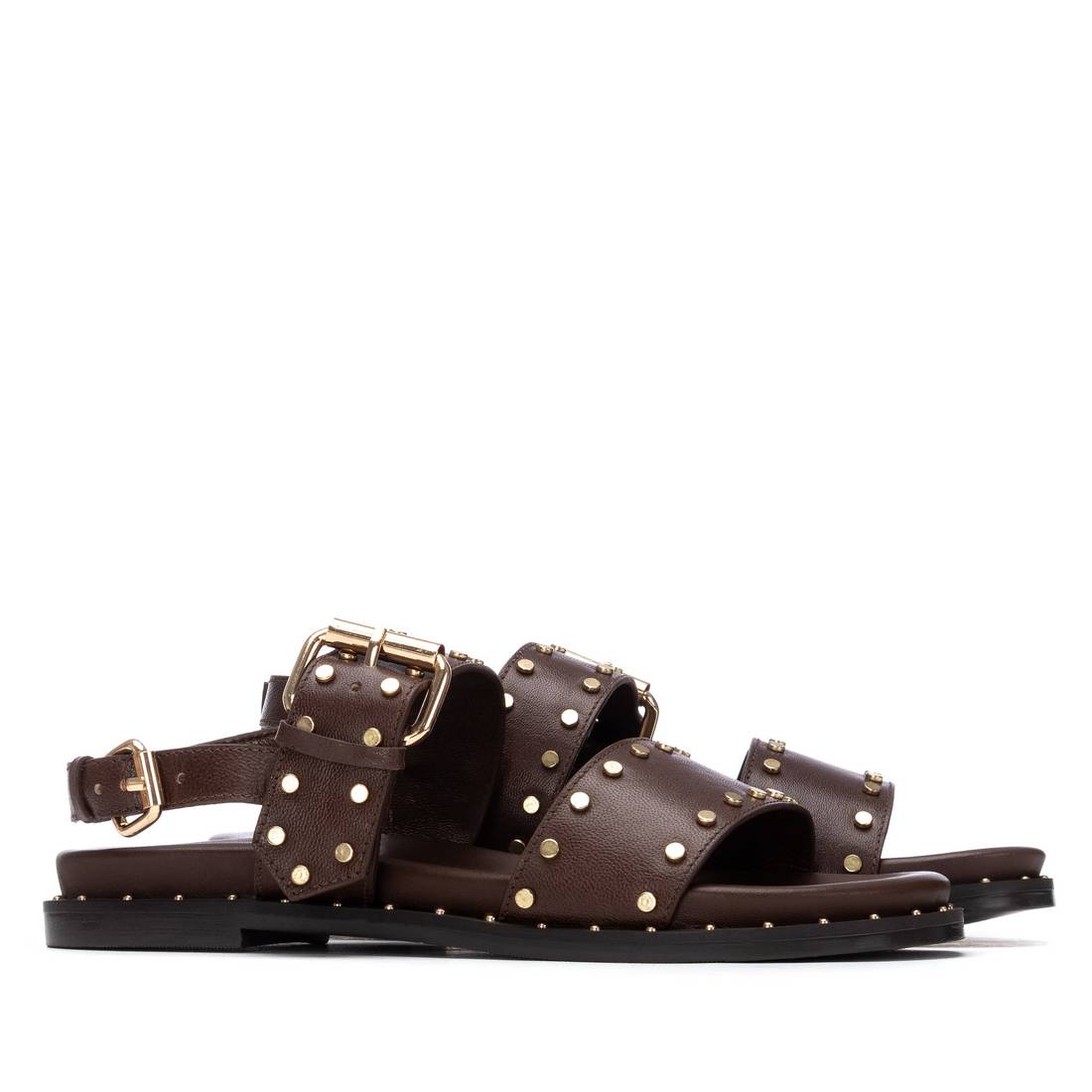Carmela 16319702 sandale femme marron cuir plate