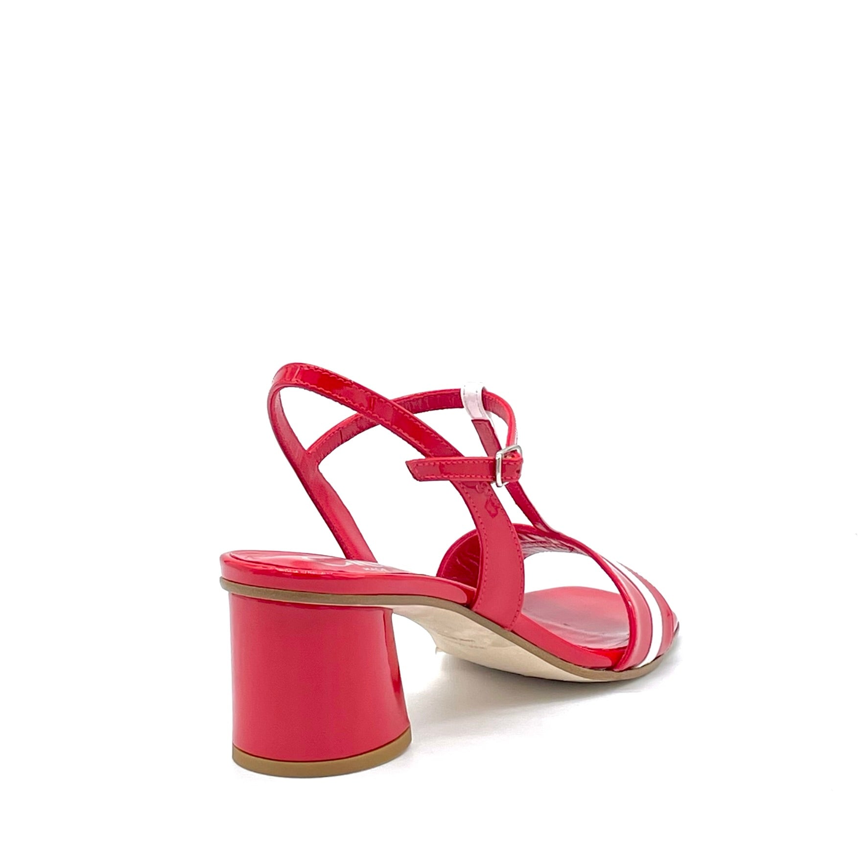 Elata 15148-3 sandales vernis blanc rouge talon 5,5 cm