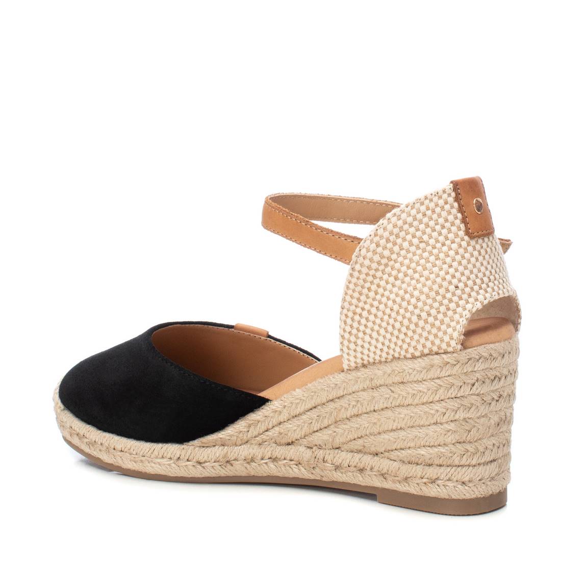 Carmela 16161801 espadrilles cuir noir compensées