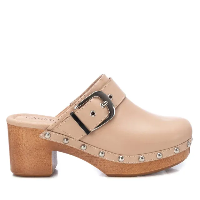 Carmela 16074403 sabot cuir marron talon 7 cm