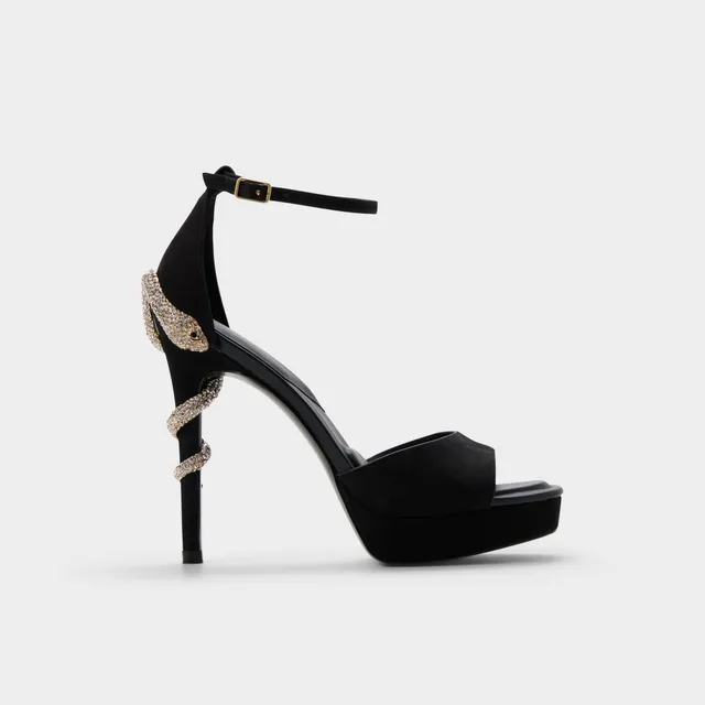 ALDO Medusa sandales à talon noires 38 serpent