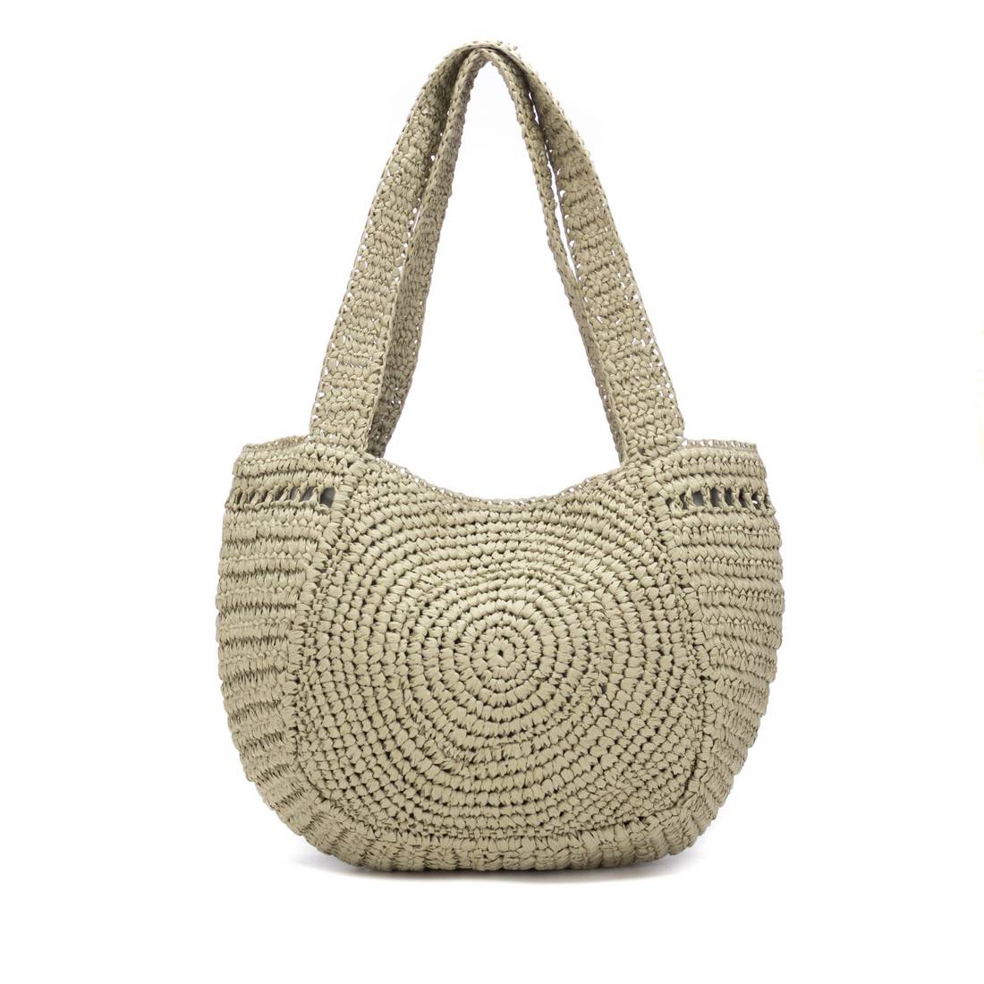 Carmela 18622505 sac épaule vert effet raphia