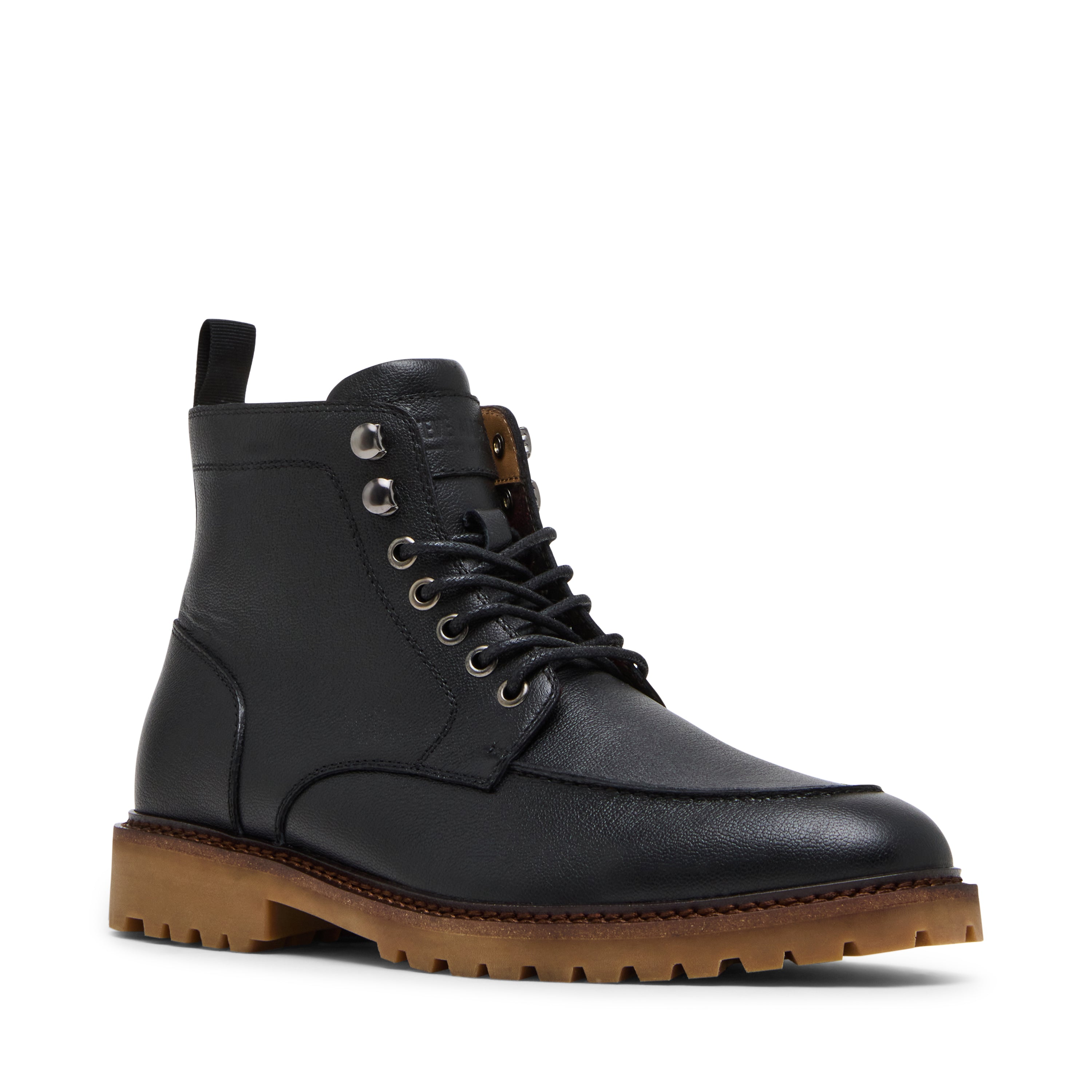Steve Madden Patroane bottes cuir noir homme lacets