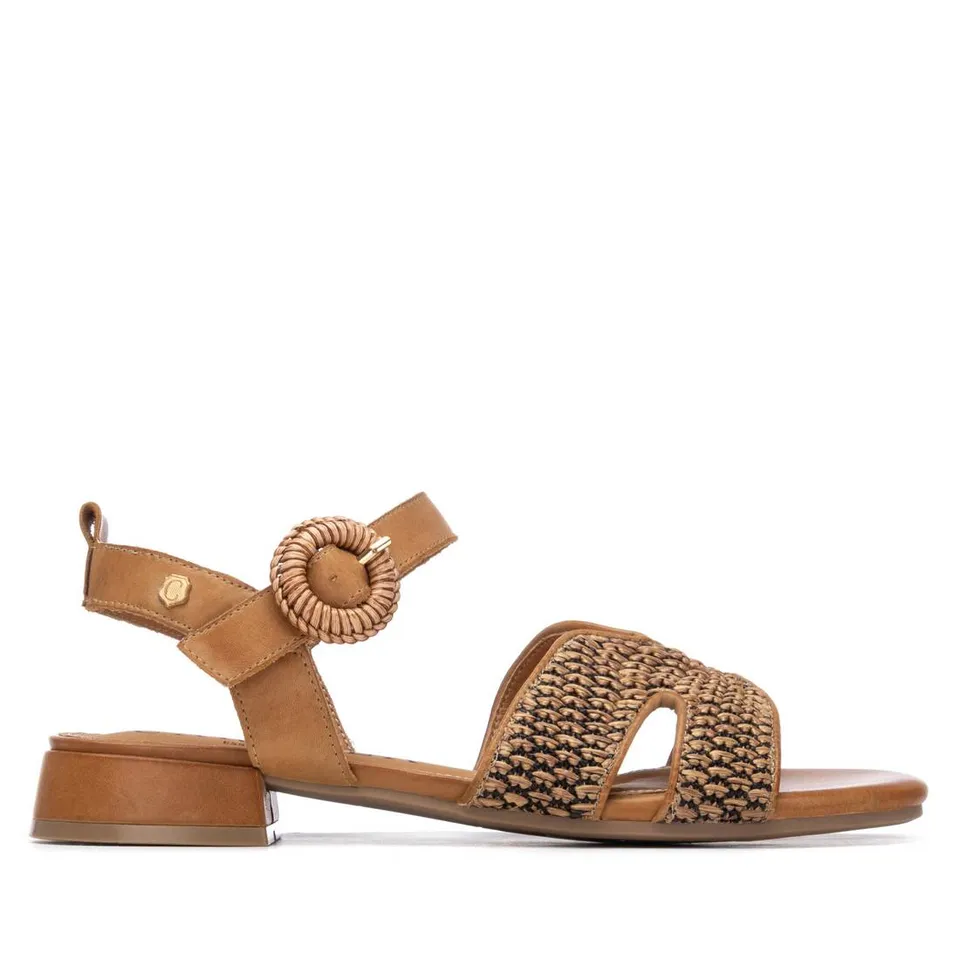 Carmela 16327302 sandale plate cuir camel