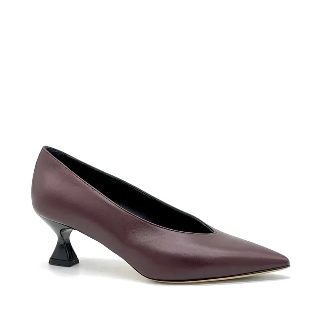 ELATA 56505 escarpins cuir bordeaux talon 5,5 cm