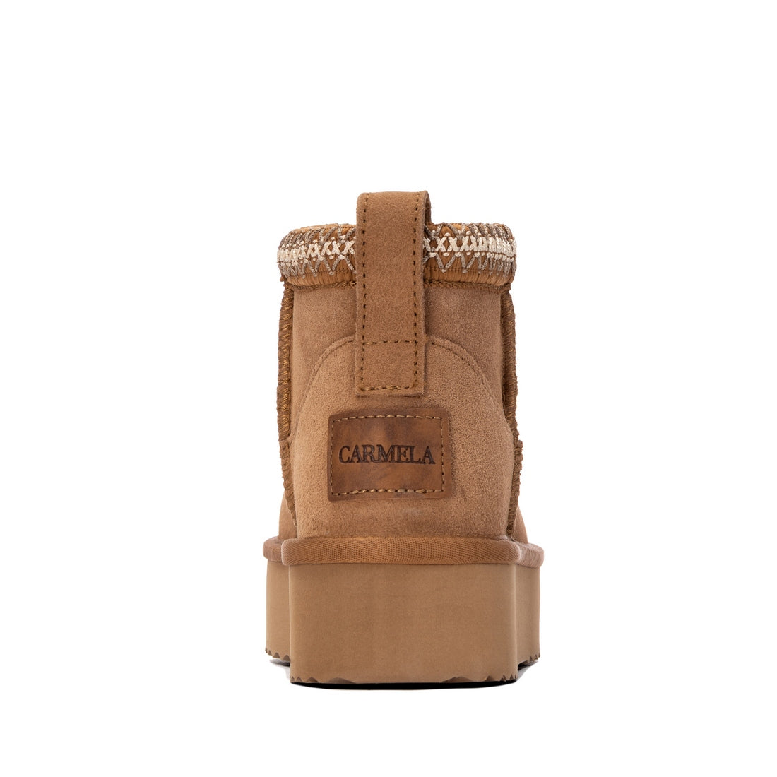 Carmela 16419203 bottine camel cuir véritable brodée