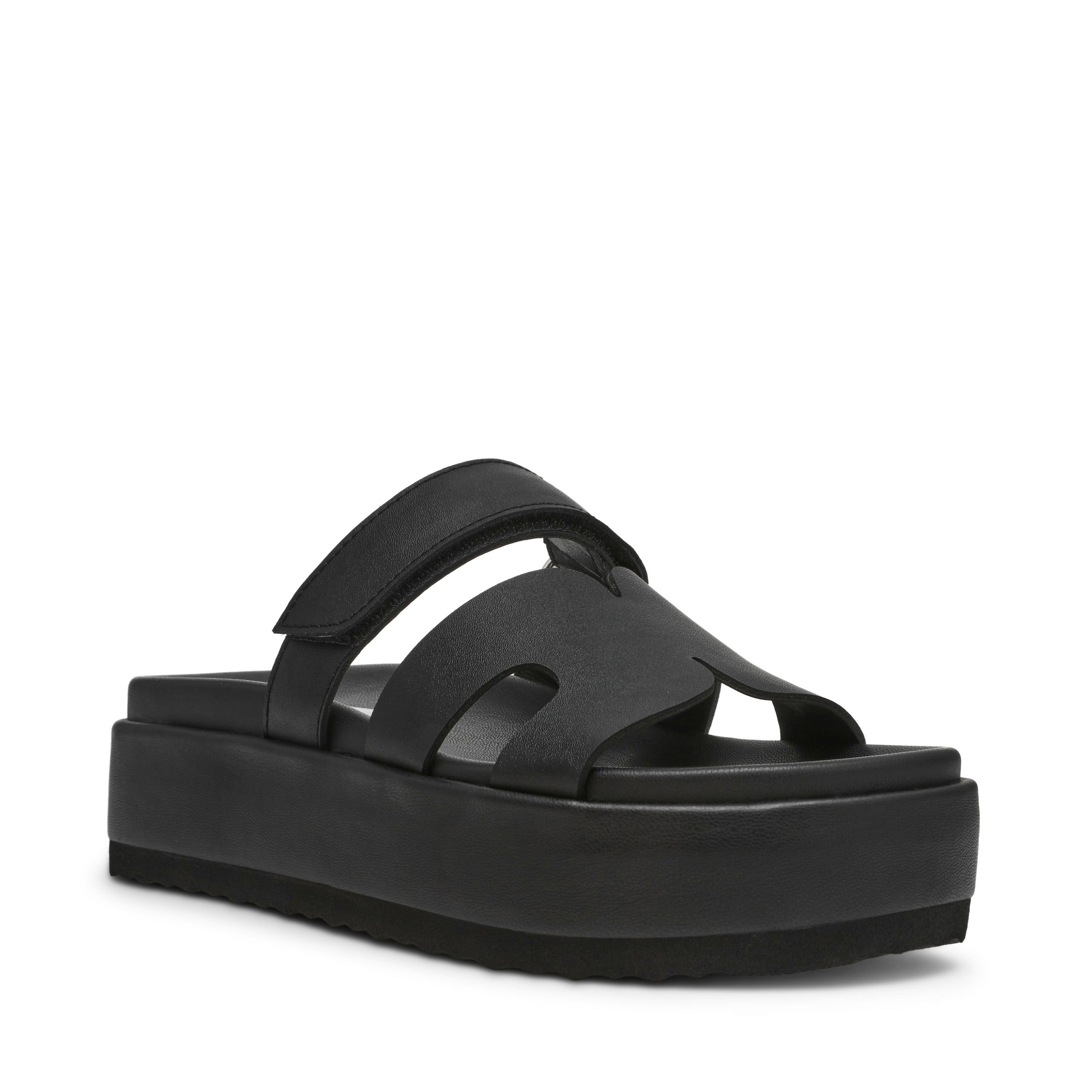 Steve Madden Bigmissile sandale cuir noir 4 cm