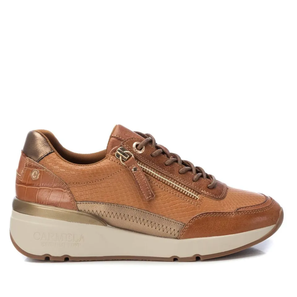 Carmela 16112801 sneaker cuir marron zip