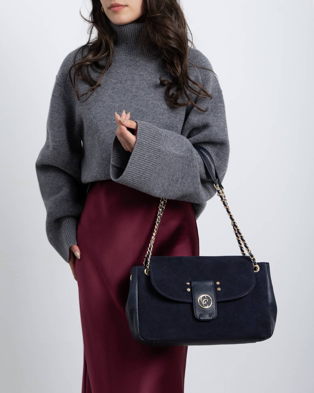 Carmela 18616001 sac femme bleu marine cuir