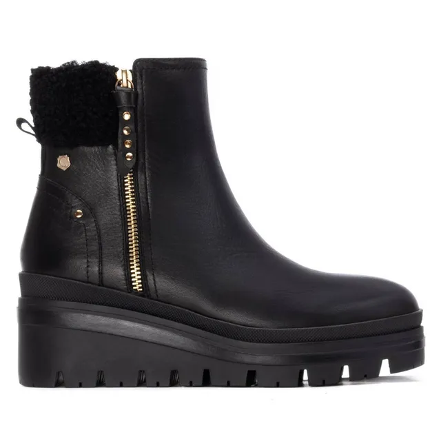 Carmela 16271201 bottine cuir noir fourrée