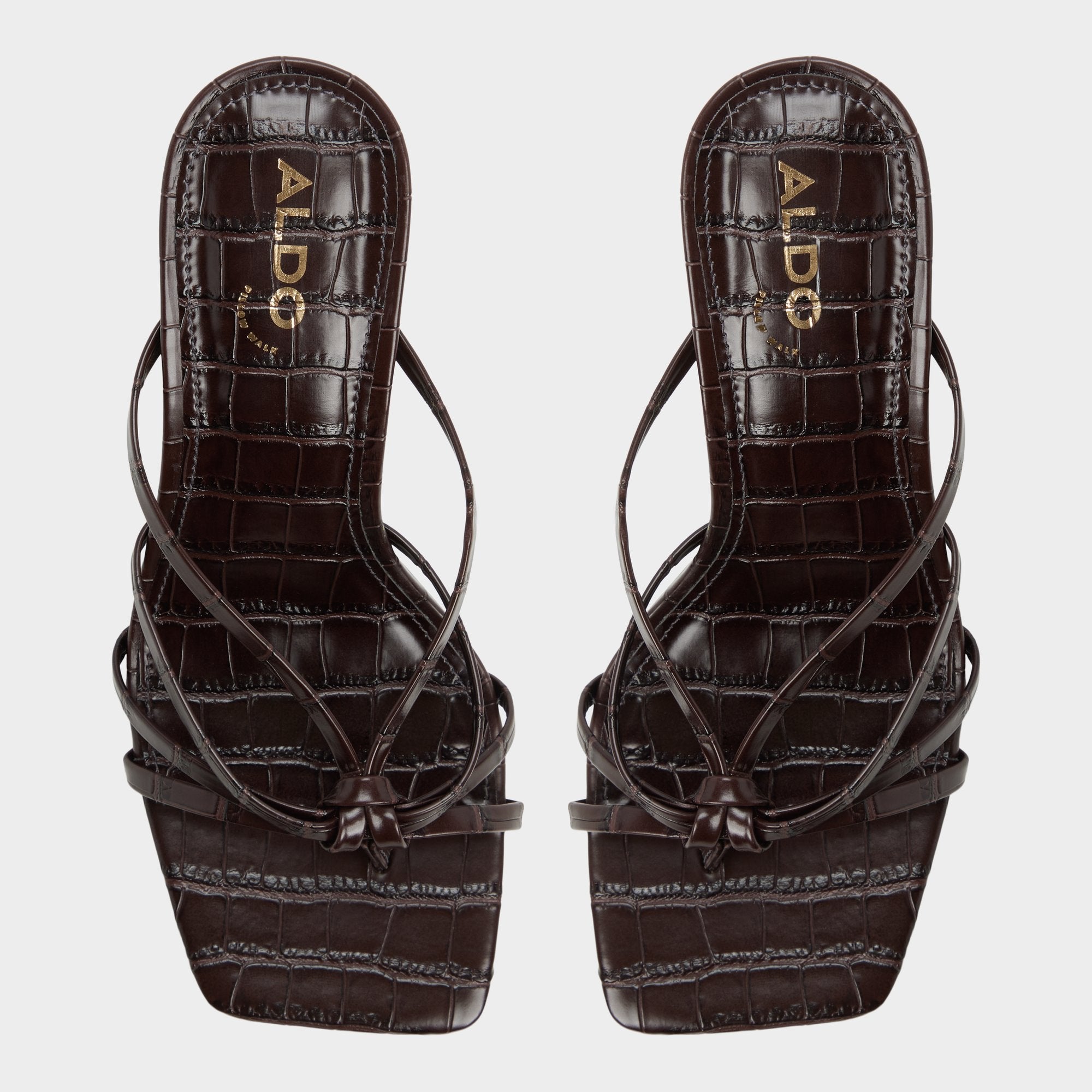 Aldo Lumera mules à talon marron croco