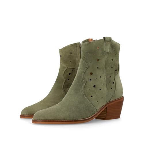 Lodi Porturi bottines vertes femme cuir