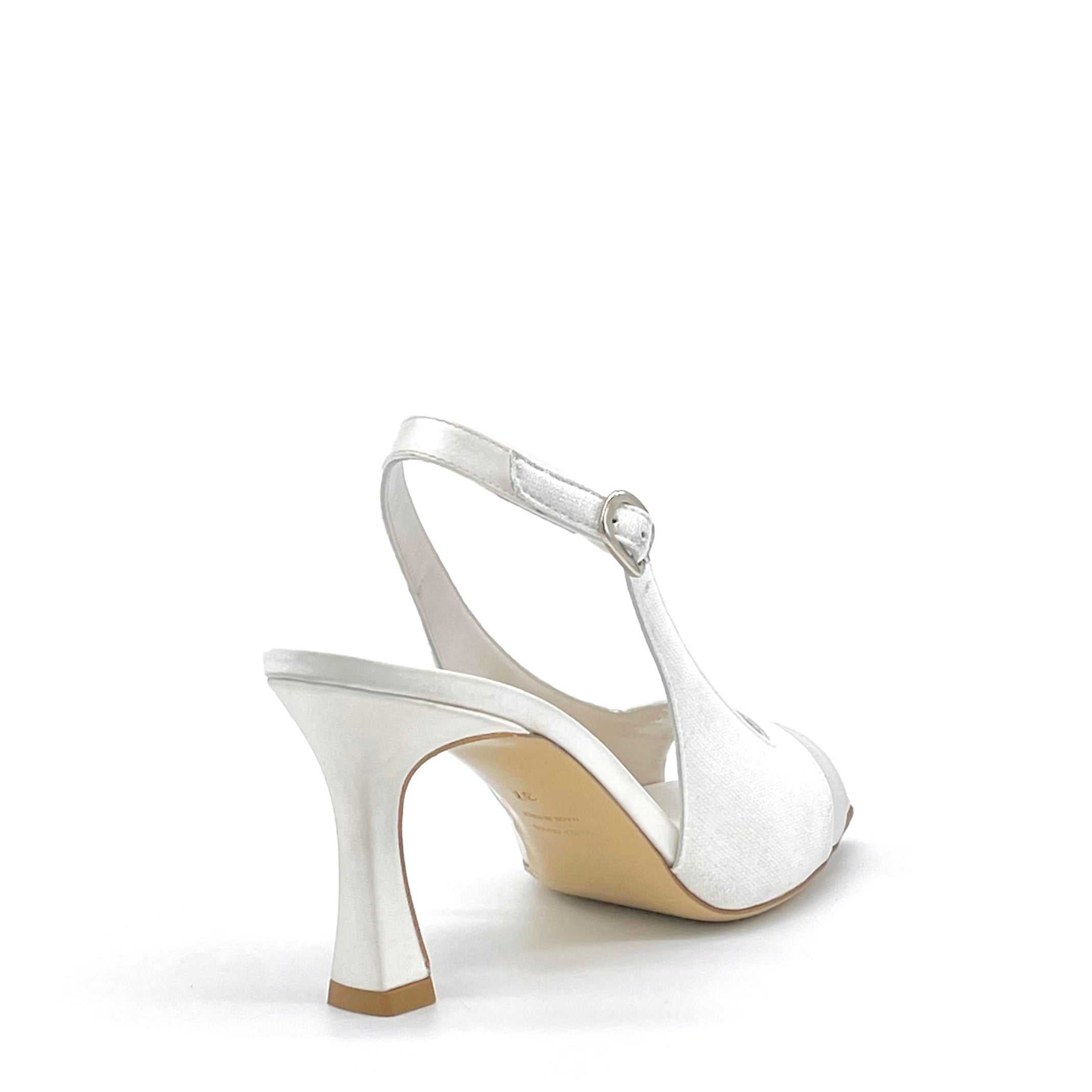 ELATA S2541 sandales mariée satin blanc talon 7,5 cm
