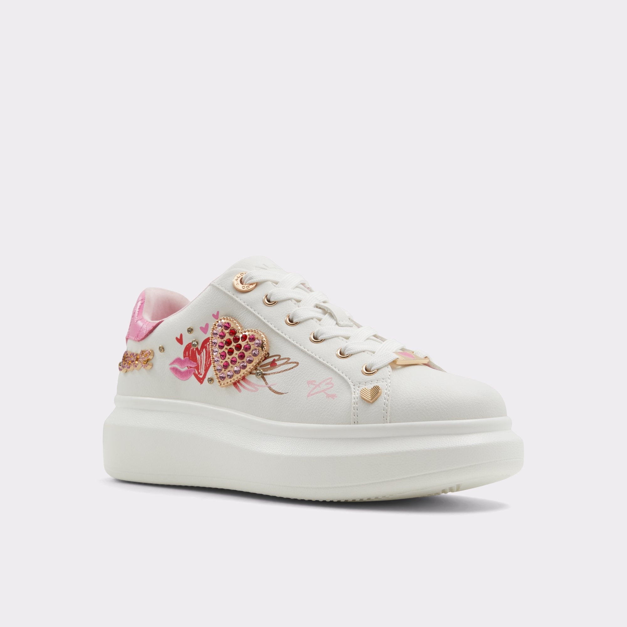 Aldo Heartstep baskets basses roses cœur