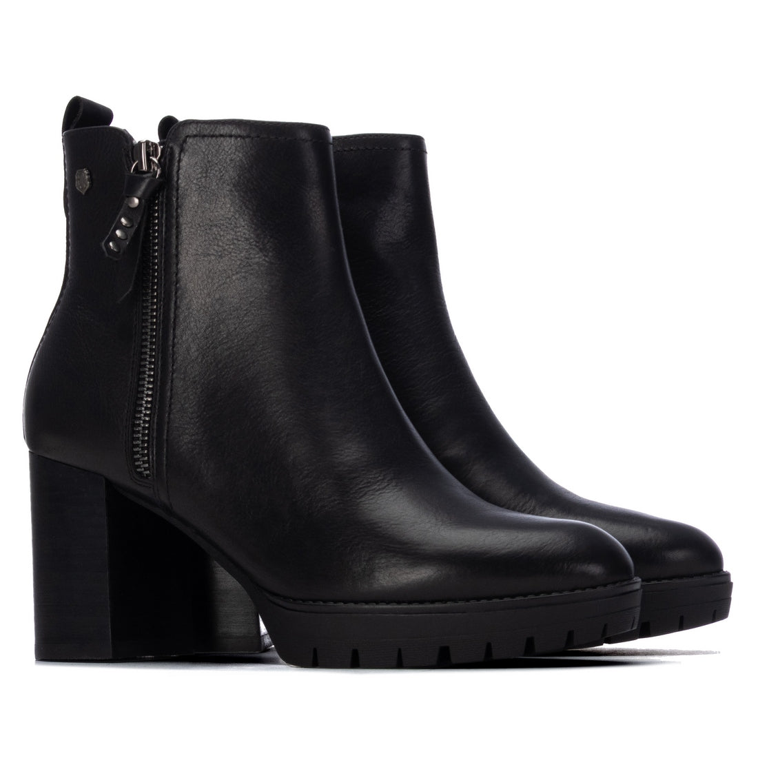 Carmela 16428301 bottine cuir noir talon moyen