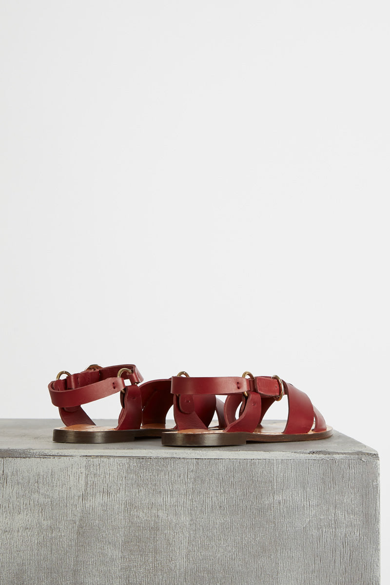 Tila March Whitney sandale plate cuir naturel