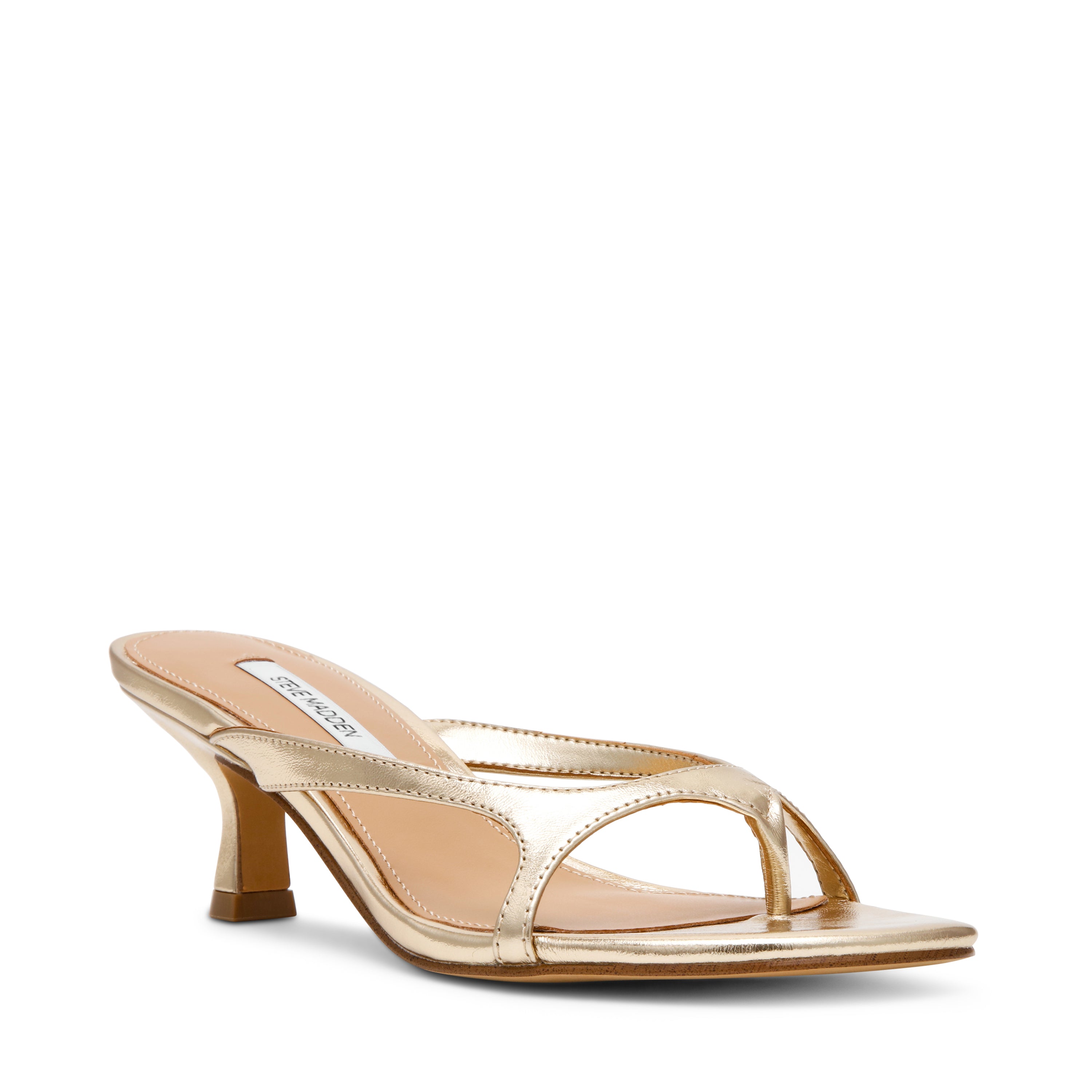 Steve Madden Brienna Sandal sandales cuir doré talon 4 cm