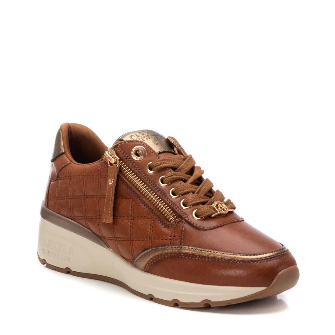 Carmela 16195402 baskets cuir marron talon 4 cm
