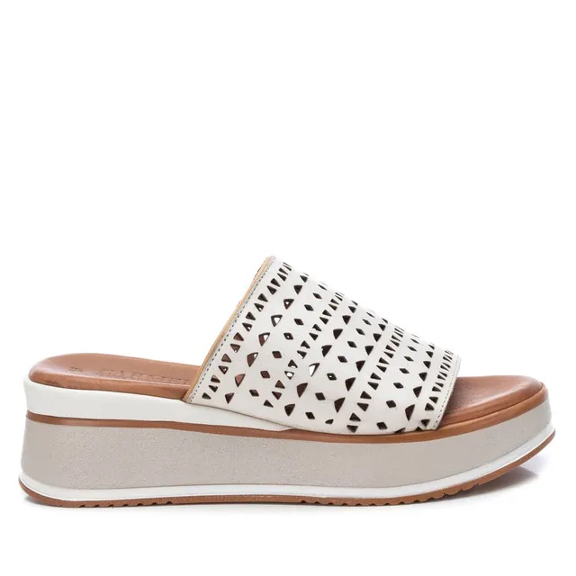 Carmela 16064502 mules compensées blanc cuir 6 cm