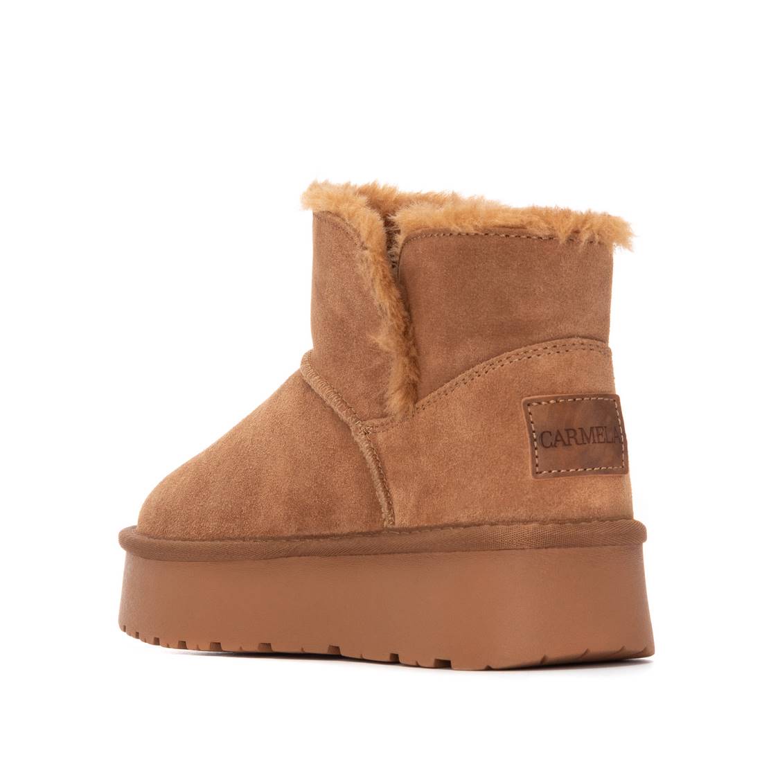 Carmela 16263302 boots cuir camel fourre