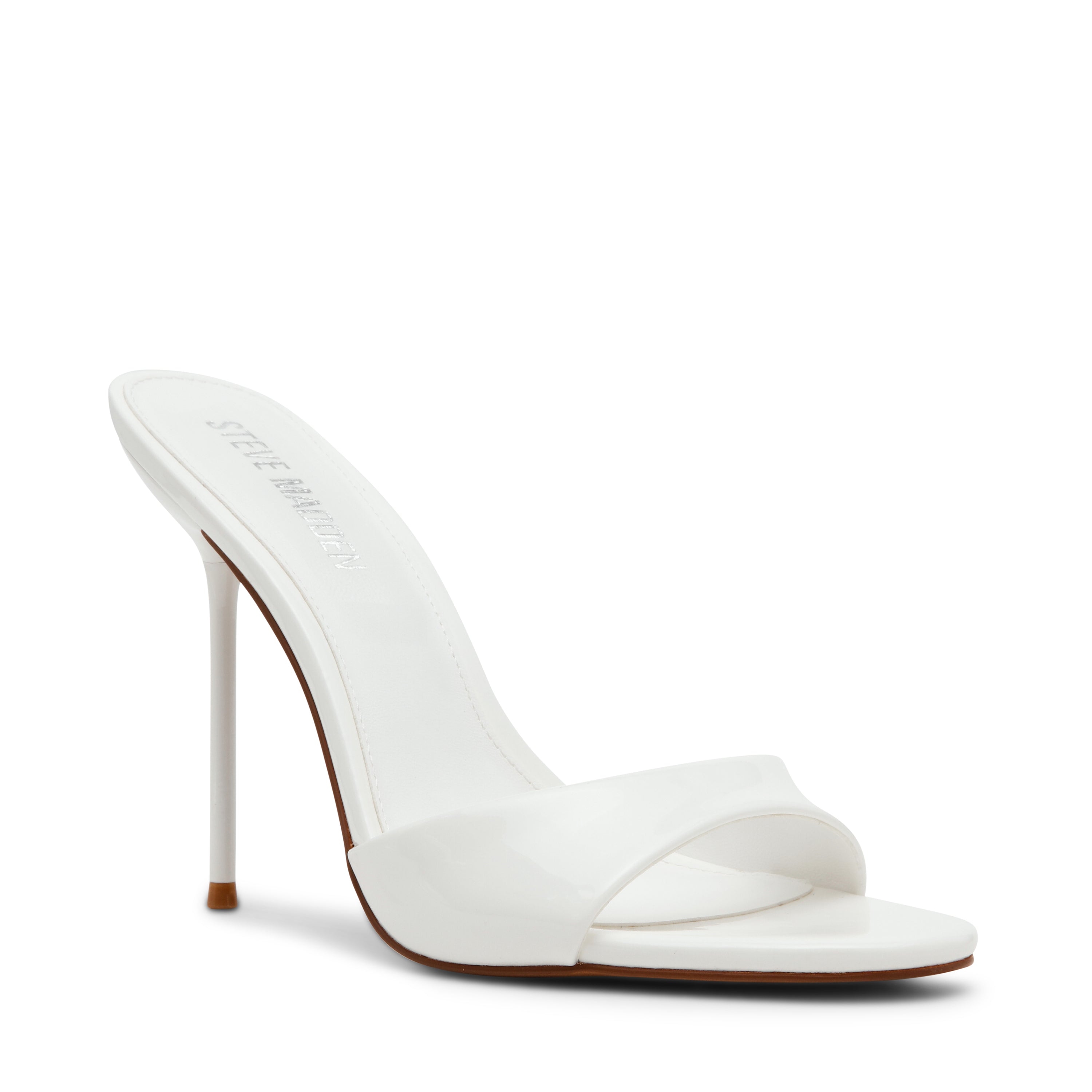 Steve Madden Davina sandale blanc verni talon 10 cm