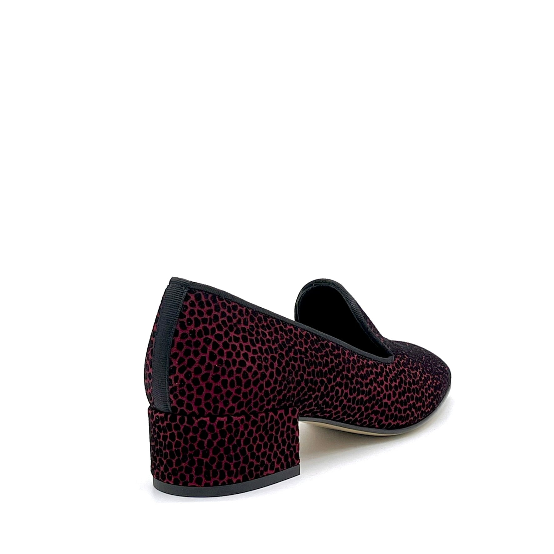 Elata 56528 mocassins suède noir bordeaux talon 3,5 cm