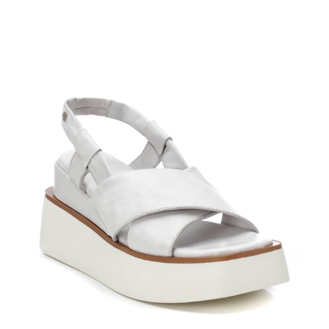 Carmela 16078706 sandale compensée femme blanc cuir 8 cm