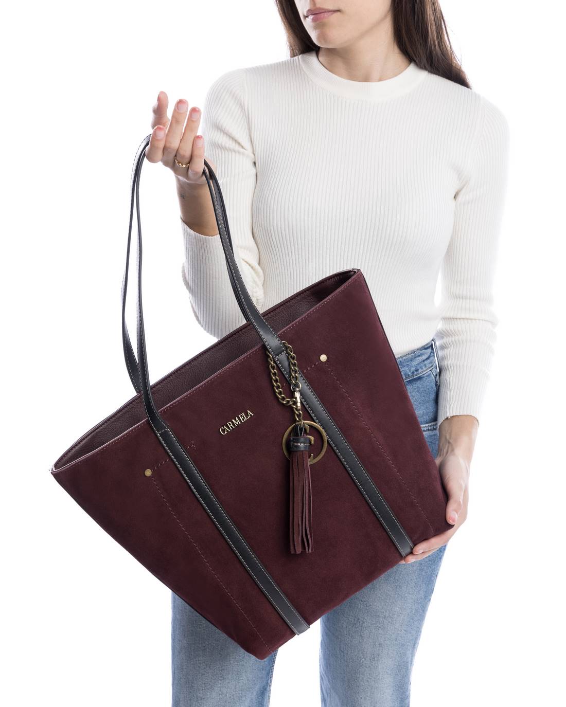 Carmela 18612605 sac cuir rouge grand