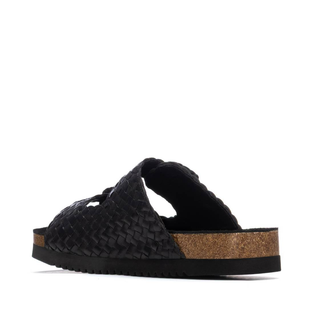 Carmela 16328703 sandale femme noire cuir tressée