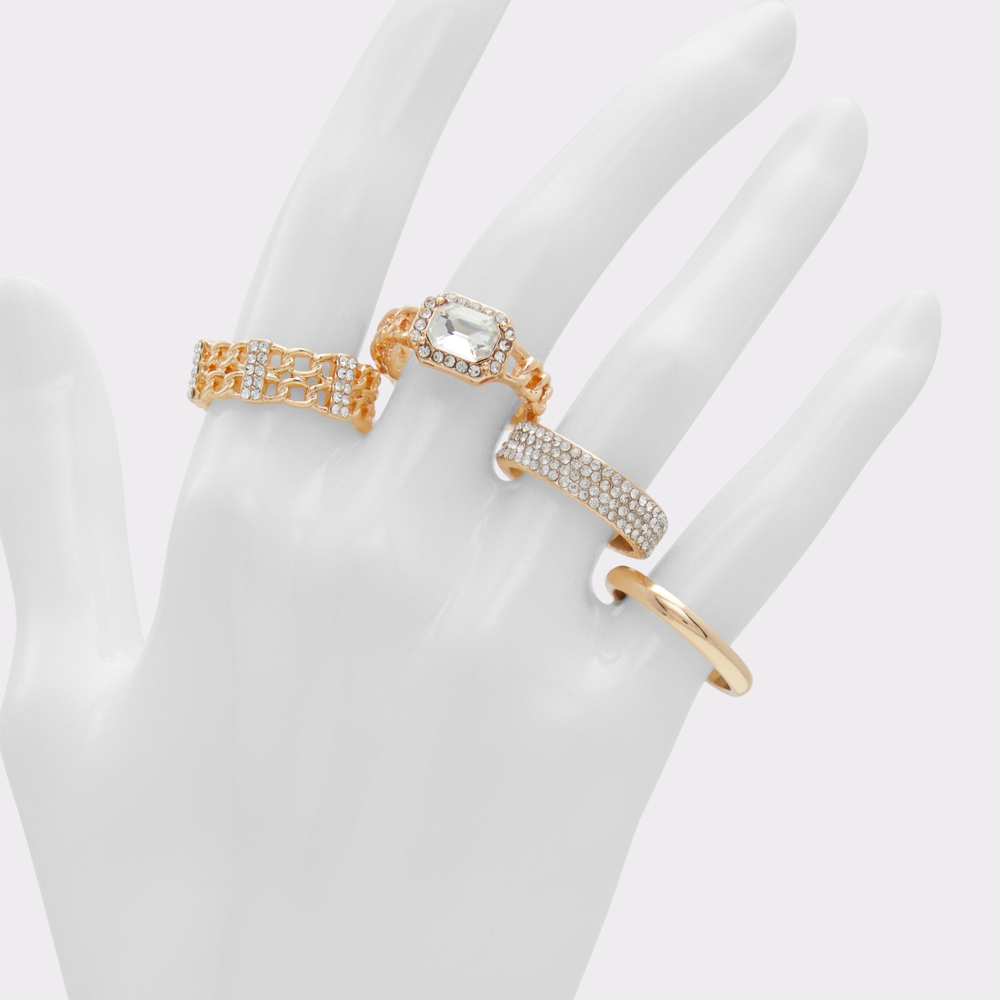 ALDO Javaver bague lot anneaux fantaisie doré