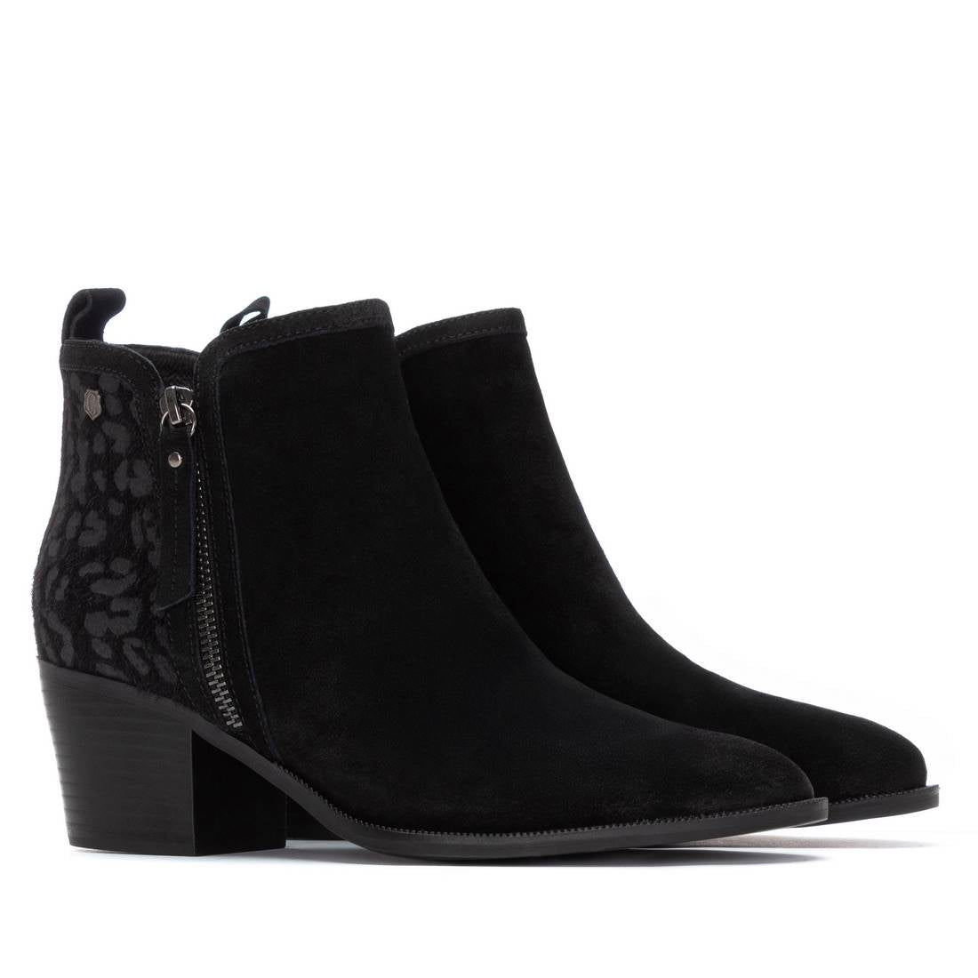 Carmela 16258203 bottines suède noir talon moyen