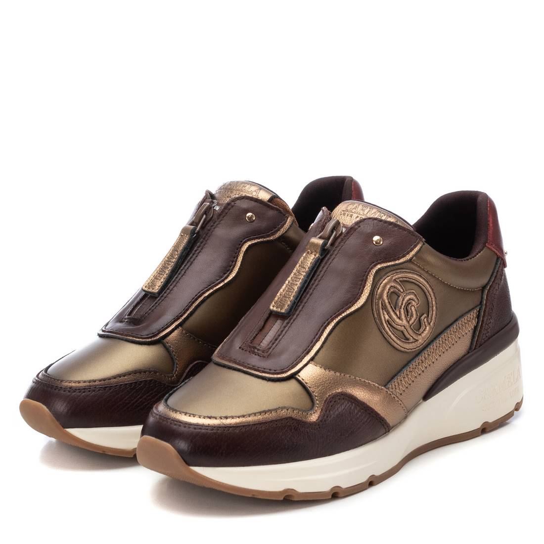 Carmela 16183006 baskets cuir marron zip