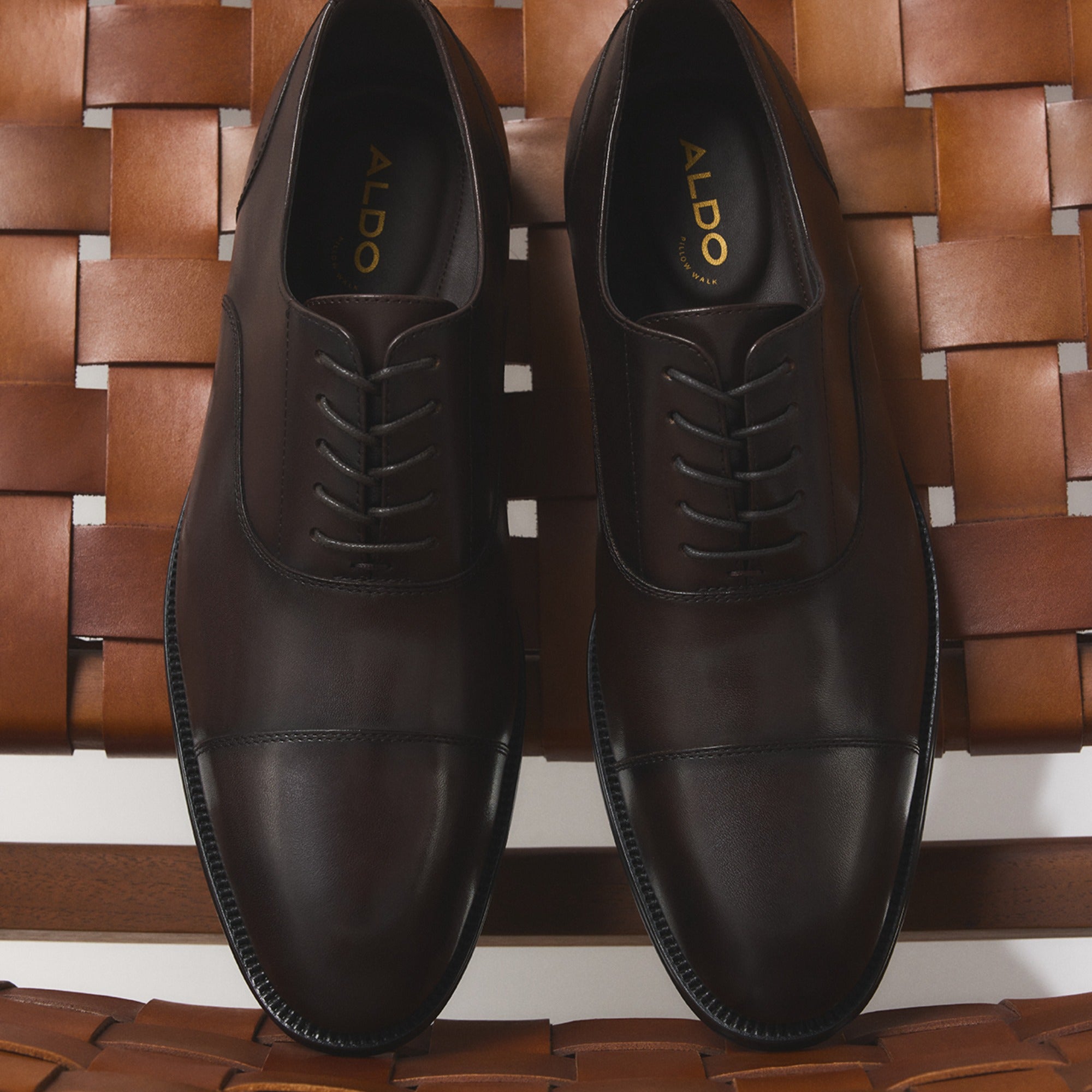 ALDO Fez bottines cuir marron style derby