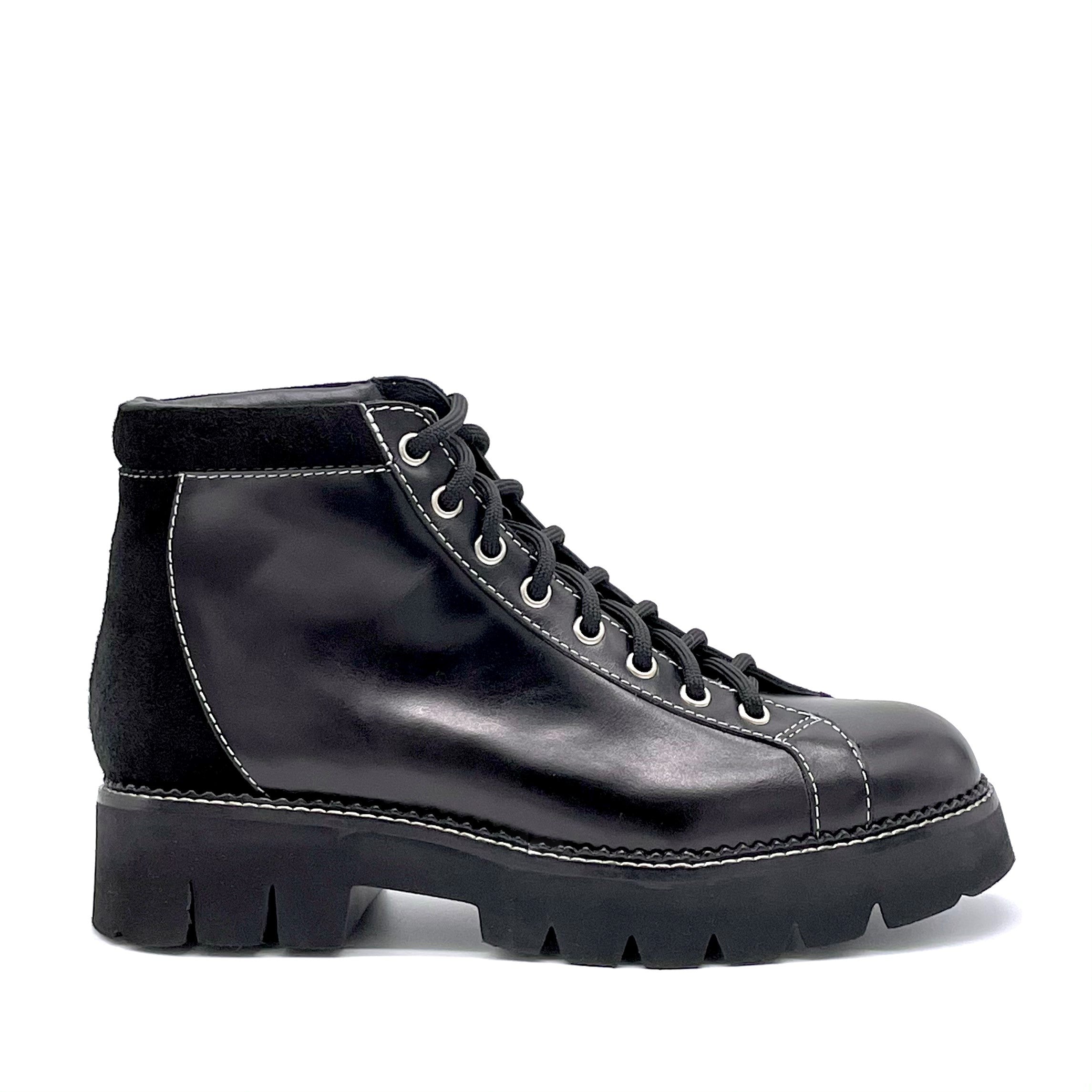 ELATA 51536 bottines cuir noir à lacets talon 4 cm