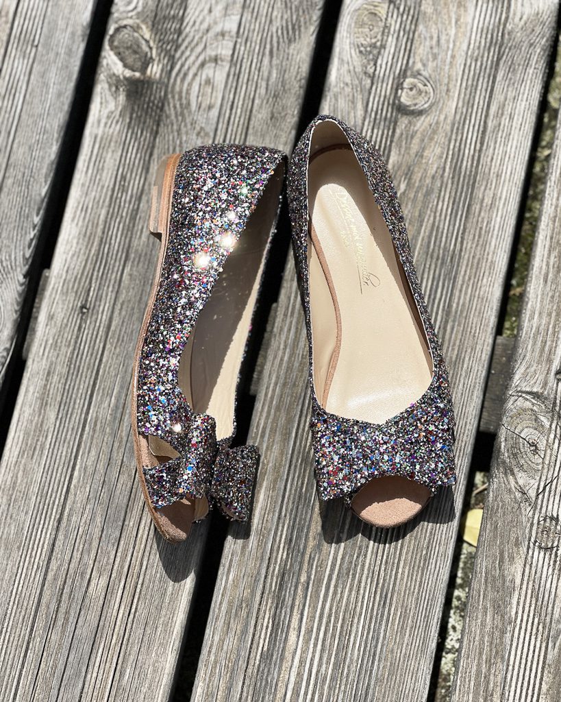 Dessine Moi Un Soulier ballerine ouverte glitter multicolore cuir