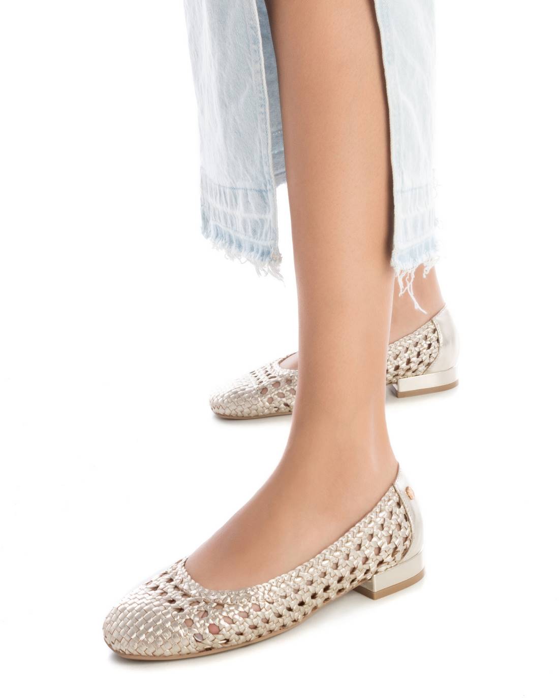 Carmela 16147001 ballerine doree cuir veritable plat