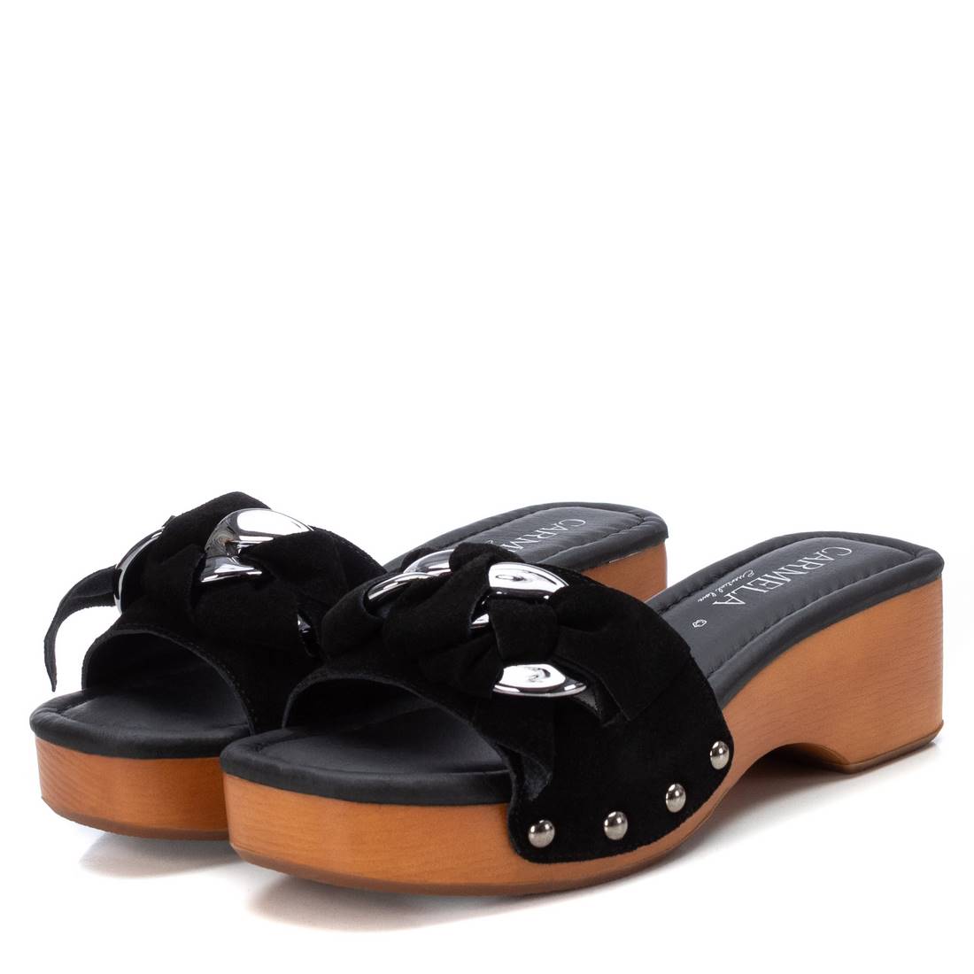 Carmela 16046606 mule femme noire suède talon 5 cm