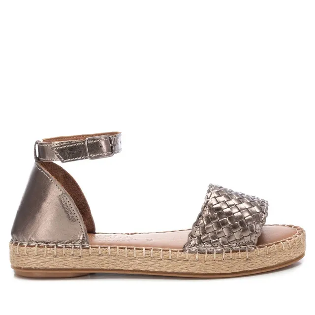 Carmela 16047901 sandale cuir gris talon plat