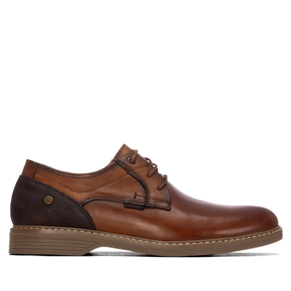 Carmela 16419601 derby homme camel cuir plat