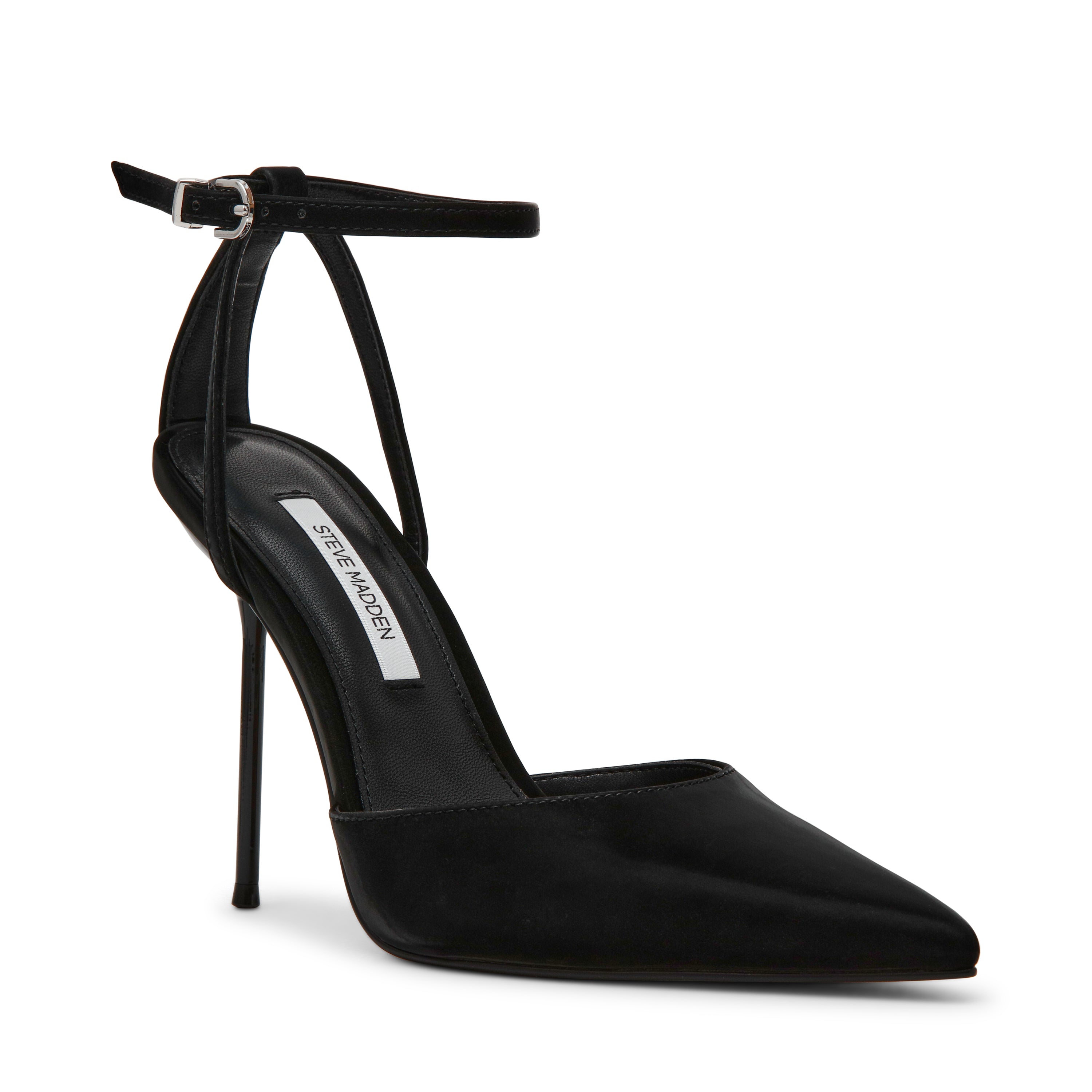 Steve Madden Morrie sandale satin noir talon 10 cm