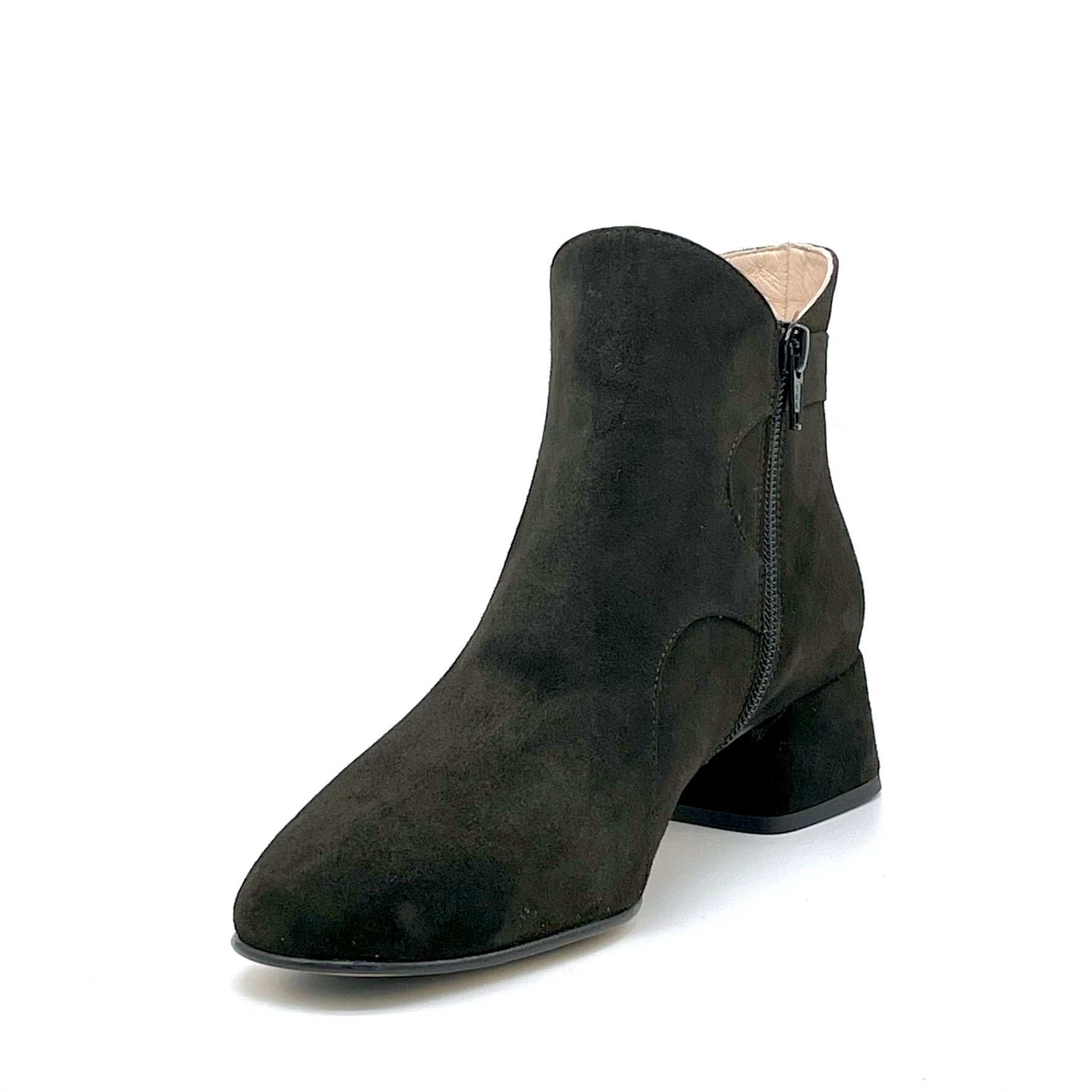 ELATA 55545 bottine suède vert foncé talon 3,5 cm